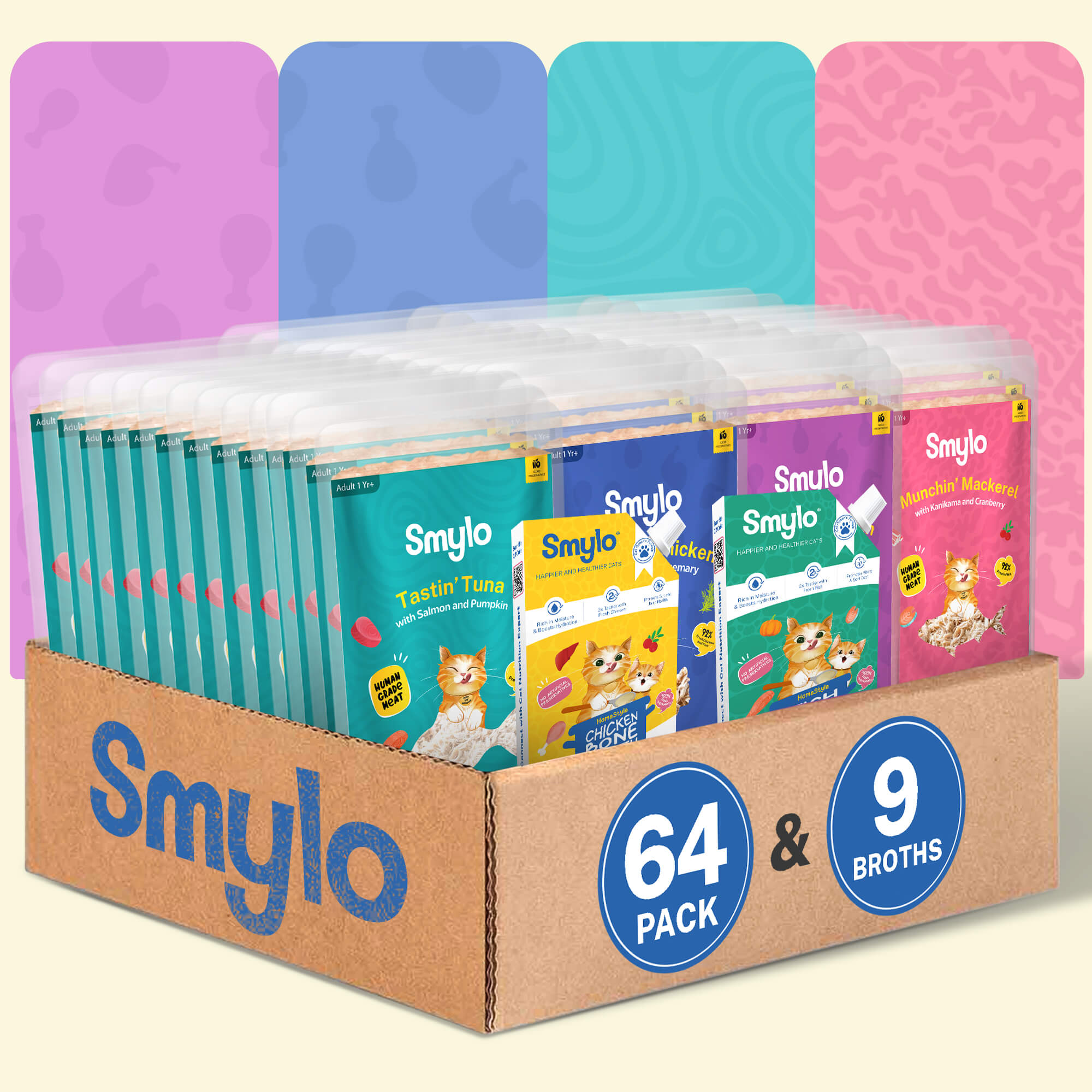 Smylo BYOB - Pack of 64 Food with 9 Broths