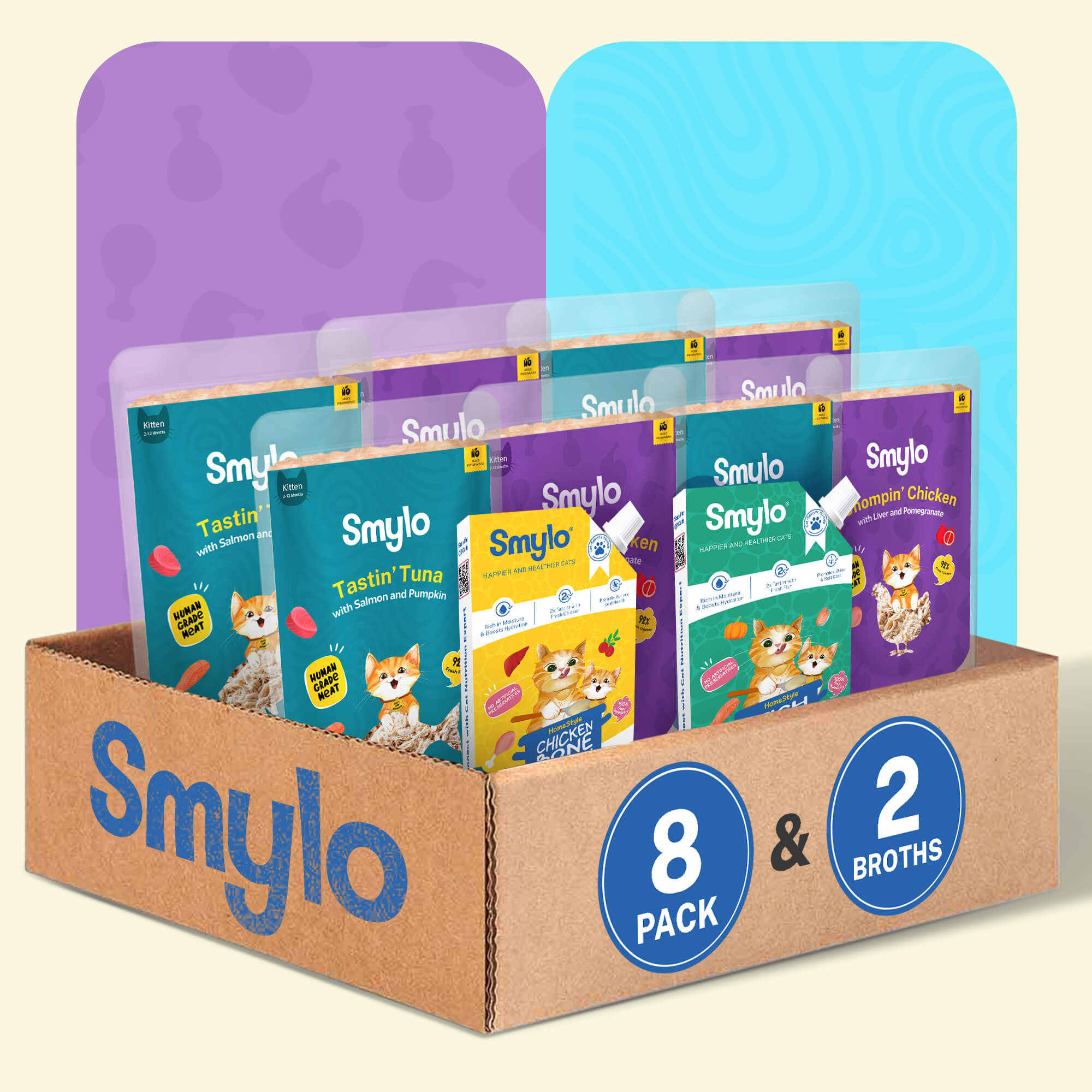 Smylo BYOB - Pack of 8 Food with 2 Broths